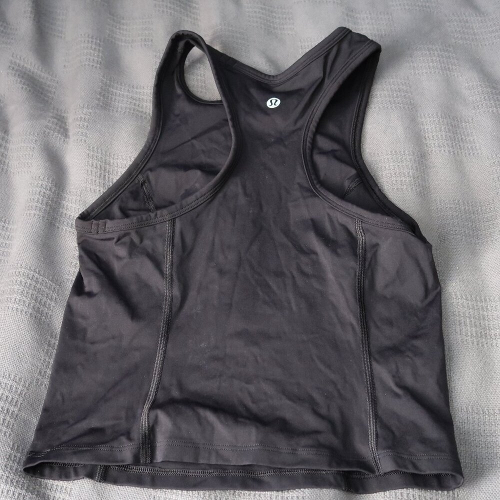 Lululemon Nulux Racerback Cropped Run Tank Top size 4 in black